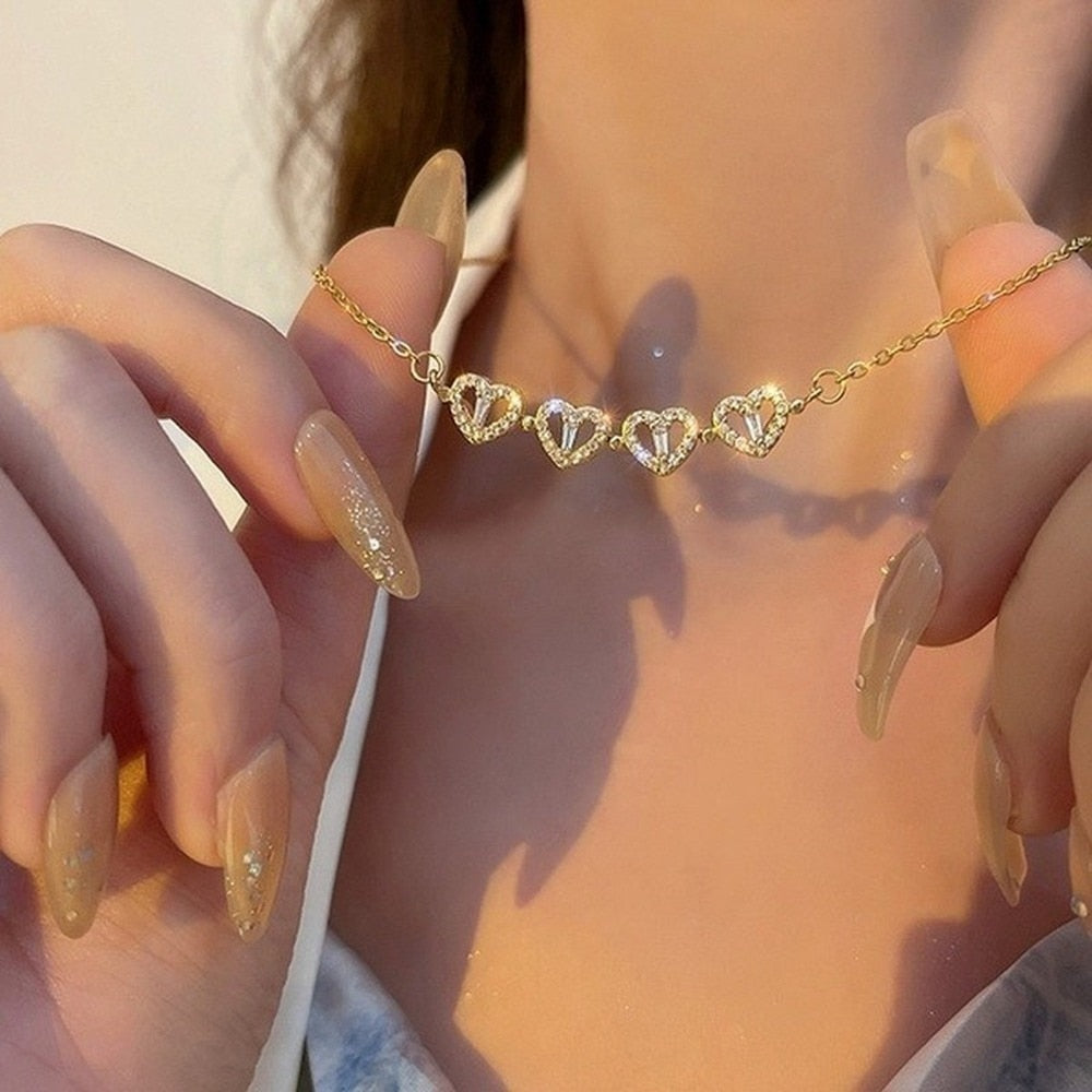 Verstelbare klaverhart ketting - Celeste