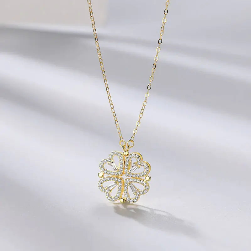 Verstelbare klaverhart ketting - Celeste