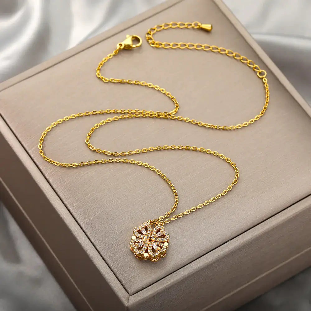 Verstelbare klaverhart ketting - Celeste