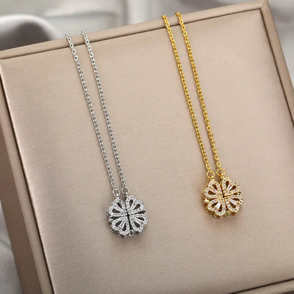 Verstelbare klaverhart ketting - Celeste
