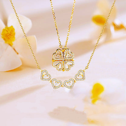 Verstelbare klaverhart ketting - Celeste