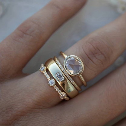Vintage goudkleurige ringenset – Livia